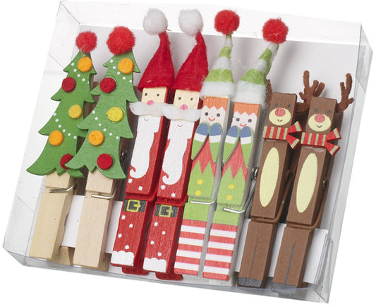 Wooden Decorative Peg Set of 8