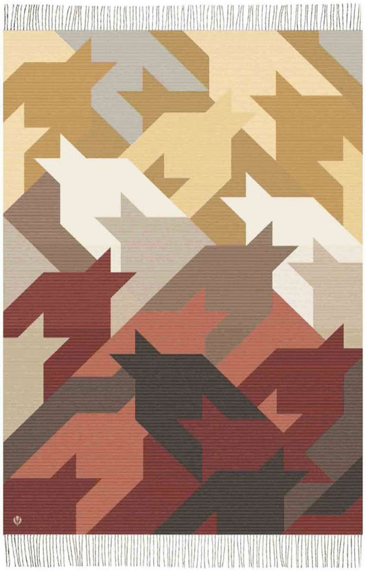 Sofia Throw Houndstooth Brown/peach shades