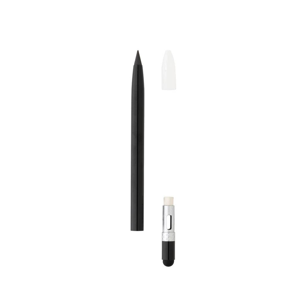 Aluminium Inkless Pen With Eraser: Black