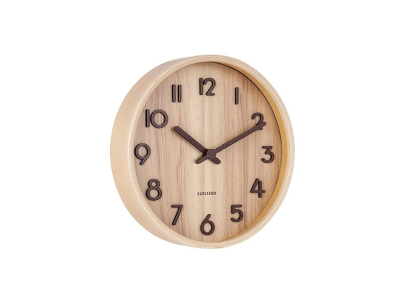 Wall Clock Pure Small Walnut