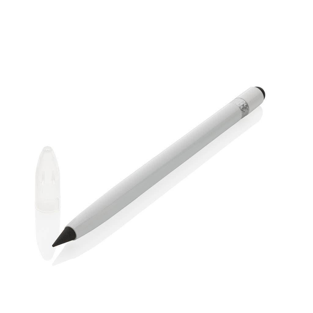Aluminium Inkless Pen With Eraser: White