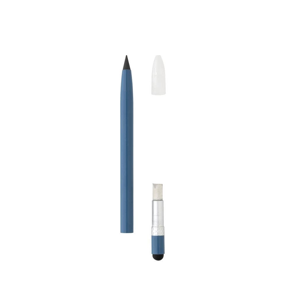 Aluminium Inkless Pen With Eraser: White
