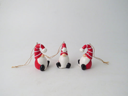 Red Santa Ceramic Tree Decoration