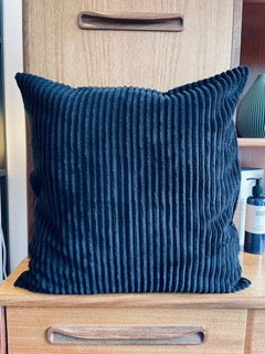 Cushion Ribbed Velvet Black